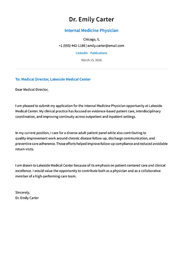 Door Dash professional cover letter template preview