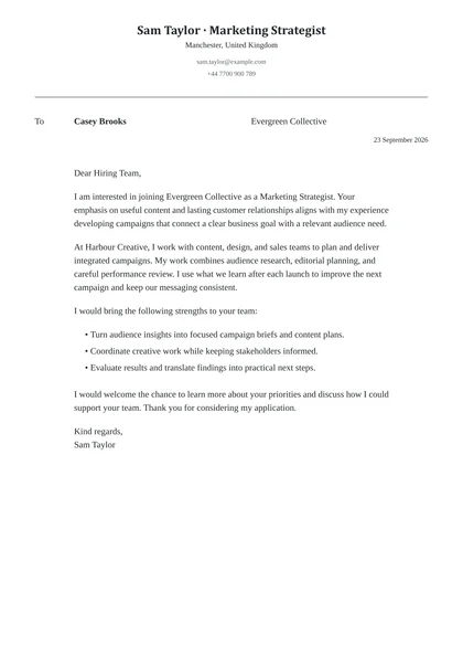Oxford cover letter template preview