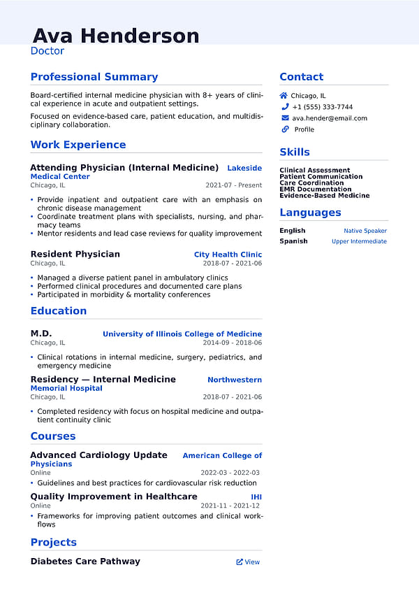 An elegant and minimalist resume template featuring a clean, spacious layout with a subtle, contemporary design. The template emphasizes readability and clarity, presenting personal details, work experience, education, and skills in a well-structured format. It includes a prominent header for the applicant's name and contact information, ensuring key details are easily accessible. The overall aesthetic is sophisticated and uncluttered, making it ideal for professionals seeking a refined and impactful presentation.